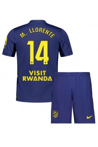 Fotbalové Dres Atletico Madrid Marcos Llorente #14 Dětské Venkovní Oblečení 2025-26 Krátký Rukáv (+ trenýrky)